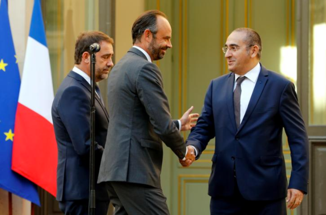 Christophe Castaner, Édouard Philippe et Laurent Nuñez. © Reuters