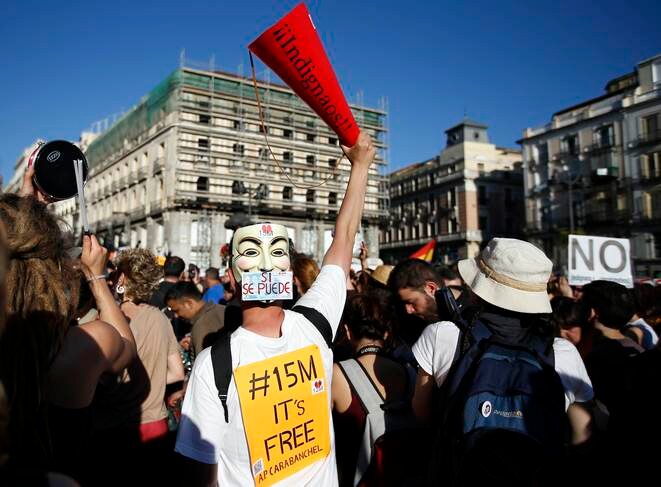 Manifestación en la Puerta del Sol, el 12 de mayo de 2013. © Paul Hanna/Reuters