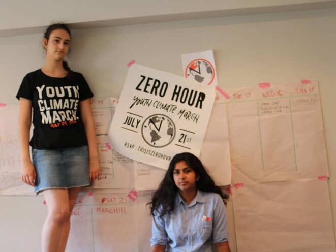 Jamie Margolin et Nadia Nazar, à l'origine de la marche américaine des jeunes pour le climat, en juillet 2018. © Zero Hour Jamie Margolin et Nadia Nazar, à l'origine de la marche américaine des jeunes pour le climat, en juillet 2018. © Zero Hour