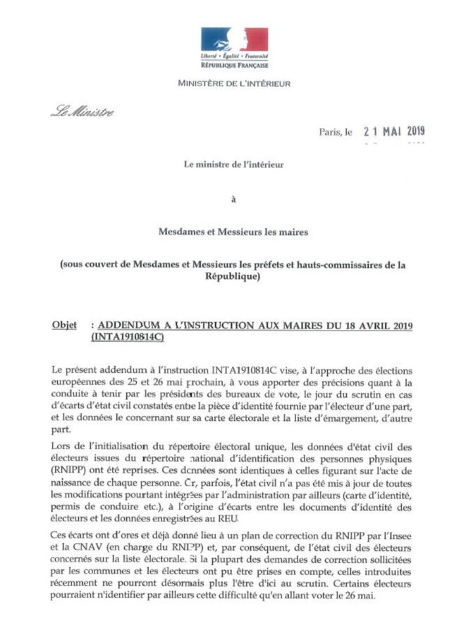 Un courrier adressé mardi par Christophe Castaner aux élus locaux, dont LCI a obtenu une copie jeudi, Un courrier adressé mardi par Christophe Castaner aux élus locaux, dont LCI a obtenu une copie jeudi,