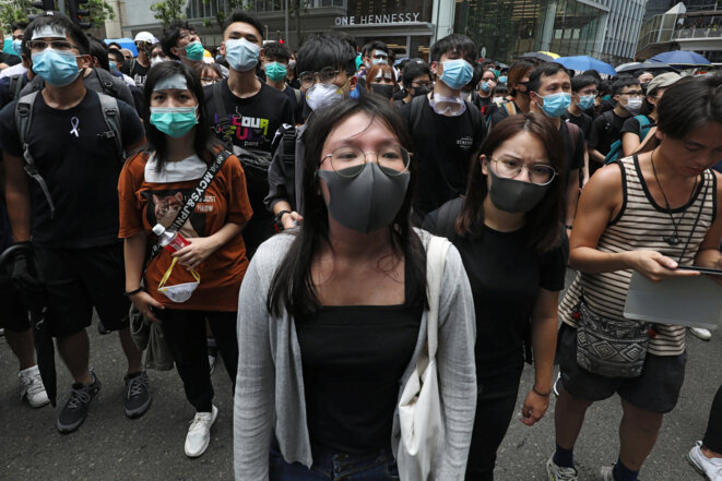 Lors des manifestations du 21 juin 2019 à Hong Kong. © Reuters
