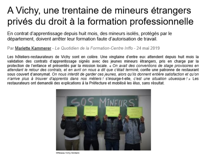 Extrait de l'article de Mariette Kammerer, paru le 24 mai 2019 dans "Le Quotidien de la Formation". Extrait de l'article de Mariette Kammerer, paru le 24 mai 2019 dans "Le Quotidien de la Formation".