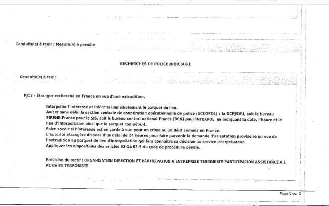 Mandat Interpol © Interpol Mandat Interpol © Interpol