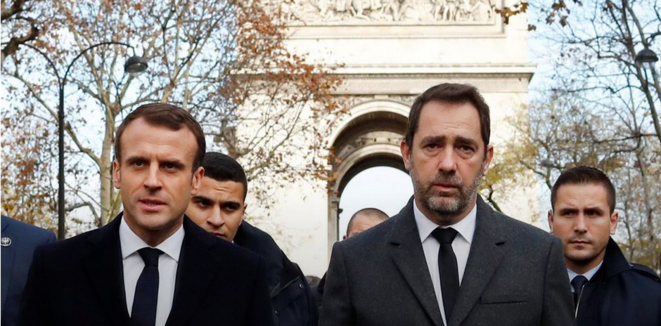 Emmanuel Macron et Christophe Castaner, le 2 décembre 2018. © Thibault Camus/Reuters