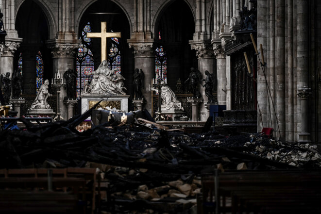 Notre-Dame de Paris, après l'incendie. © Reuters