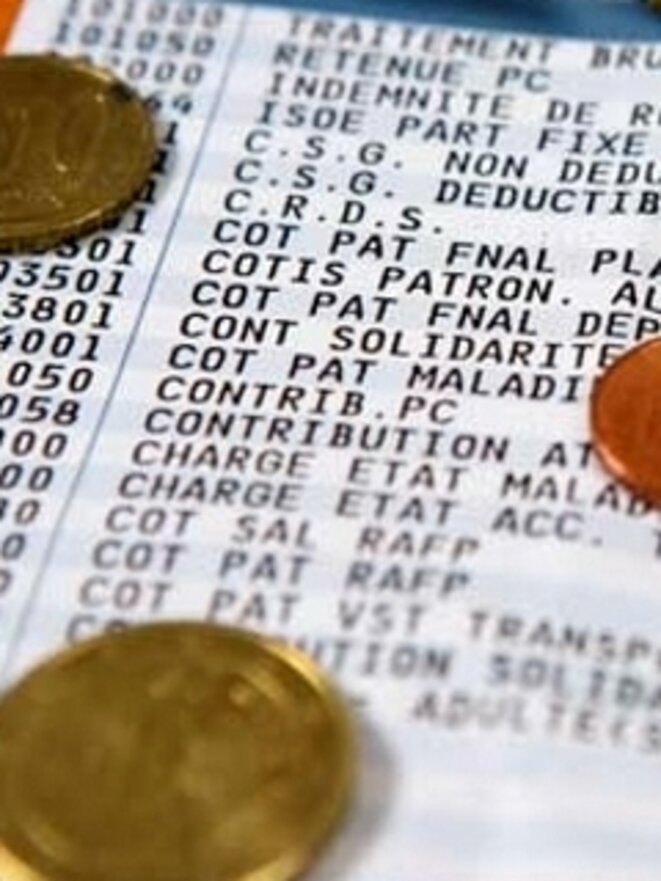 Fiche de paie (vue partielle, 2015) Fiche de paie (vue partielle, 2015)