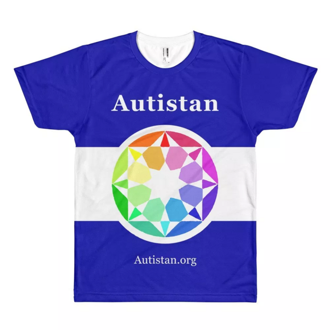 Tea-shirt bleu intégral Autistan © Autistan.shop Tea-shirt bleu intégral Autistan © Autistan.shop