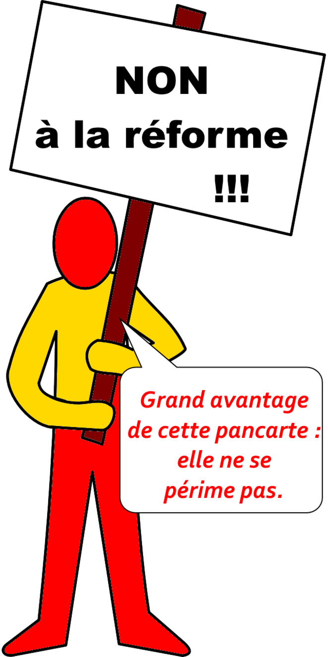 «Non à la réforme» © Luc Bentz, d'après une illustration Pixabay.com (domaine public). «Non à la réforme» © Luc Bentz, d'après une illustration Pixabay.com (domaine public).