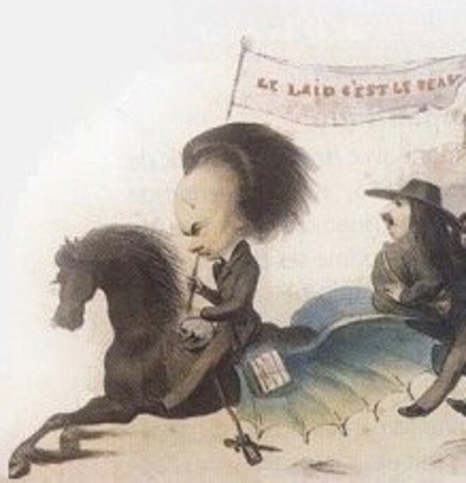 Caricature : Victor Hugo et ses adeptes, 1842. Litho. au crayon de Benjamin Roubaud Caricature : Victor Hugo et ses adeptes, 1842. Litho. au crayon de Benjamin Roubaud