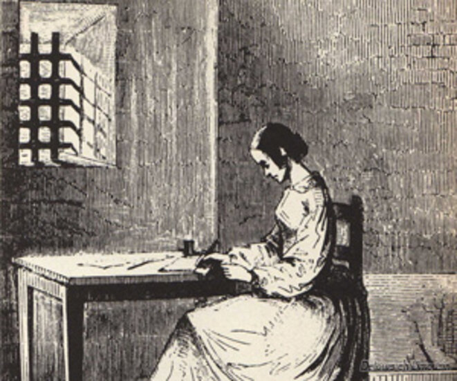 Marie Lafarge écrivant en prison Marie Lafarge écrivant en prison