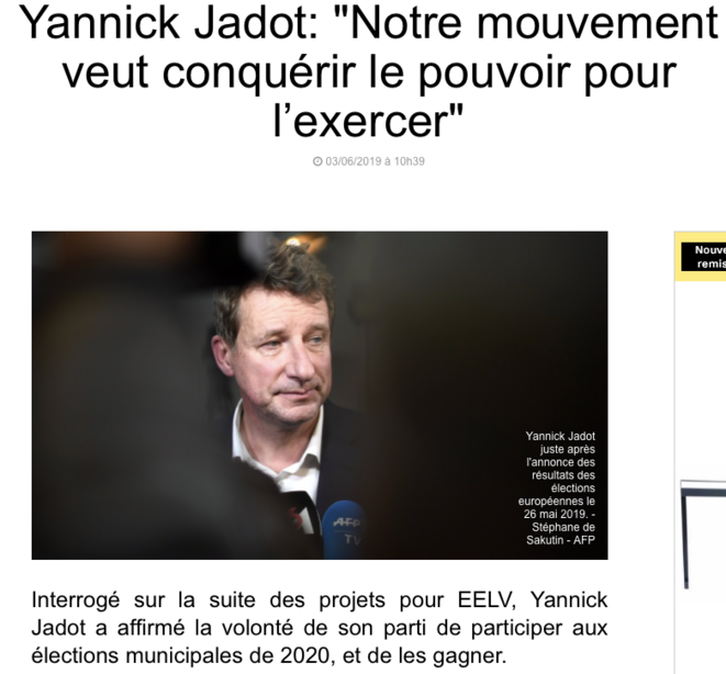 Interview de Yannick Jadot après les européennes 2019 © BFMTV Interview de Yannick Jadot après les européennes 2019 © BFMTV