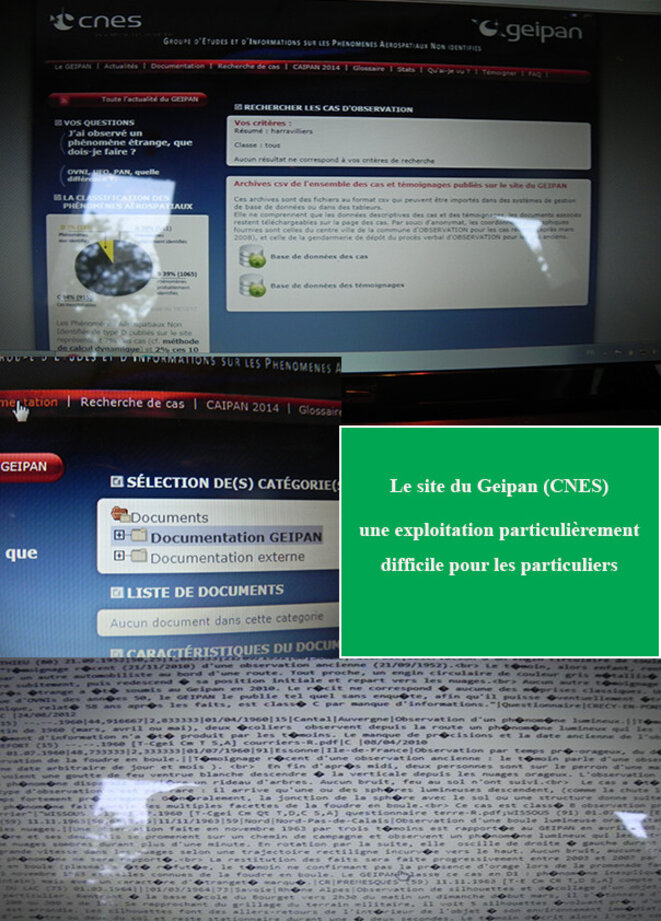 Une recherche sur le site du geipan réalisée fin 2018 : certainement à réactualiser mais qui, à l'instant T, montre de sérieux déficits analytiques. Une recherche sur le site du geipan réalisée fin 2018 : certainement à réactualiser mais qui, à l'instant T, montre de sérieux déficits analytiques.