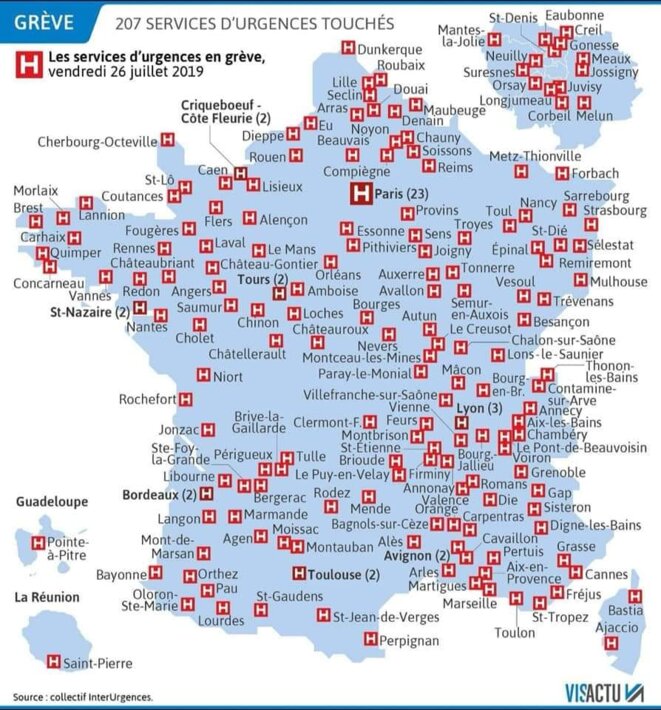 207 services d’urgences en grève au 26 juillet 207 services d’urgences en grève au 26 juillet