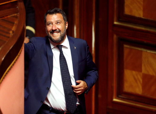 Matteo Salvini au Sénat italien, le 5 août 2019. © Reuters/Remo Casilli
