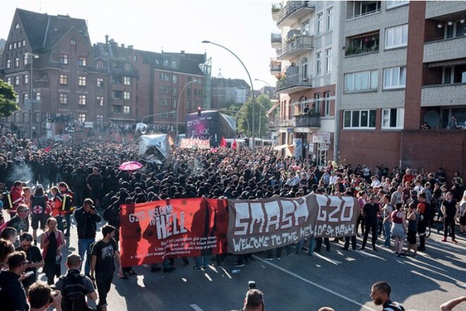 Le G20, à Hambourg, en juillet 2017. © Yann Lévy / Hans Lucas Le G20, à Hambourg, en juillet 2017. © Yann Lévy / Hans Lucas