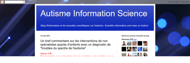 Article Autisme Information Science © Capture d'écran Article Autisme Information Science © Capture d'écran