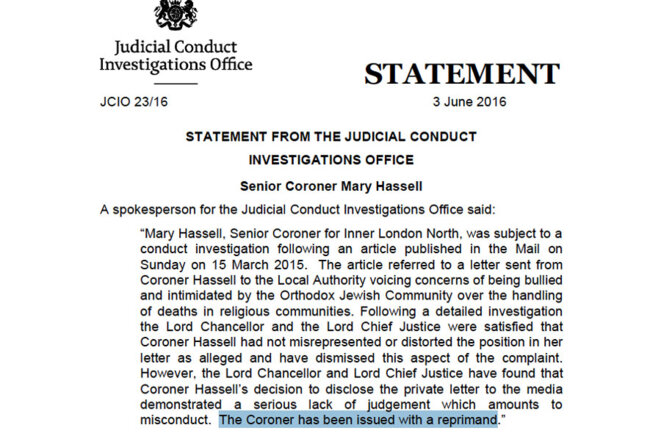 Document édité public, blâme du coroner Hassell Document édité public, blâme du coroner Hassell