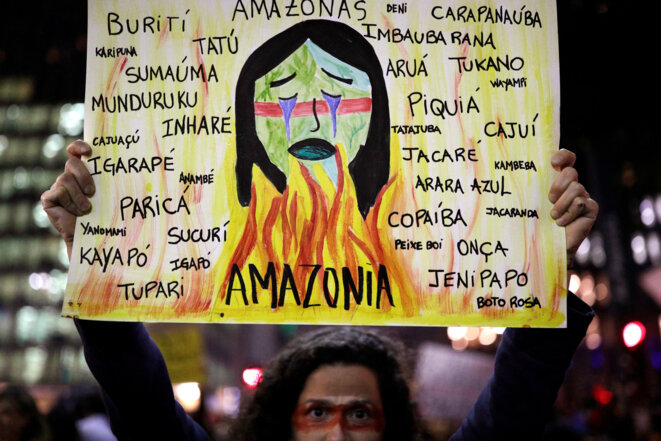 Manifestation à São Paulo vendredi 23 août 2019 en défense de l'Amazonie. © Reuters