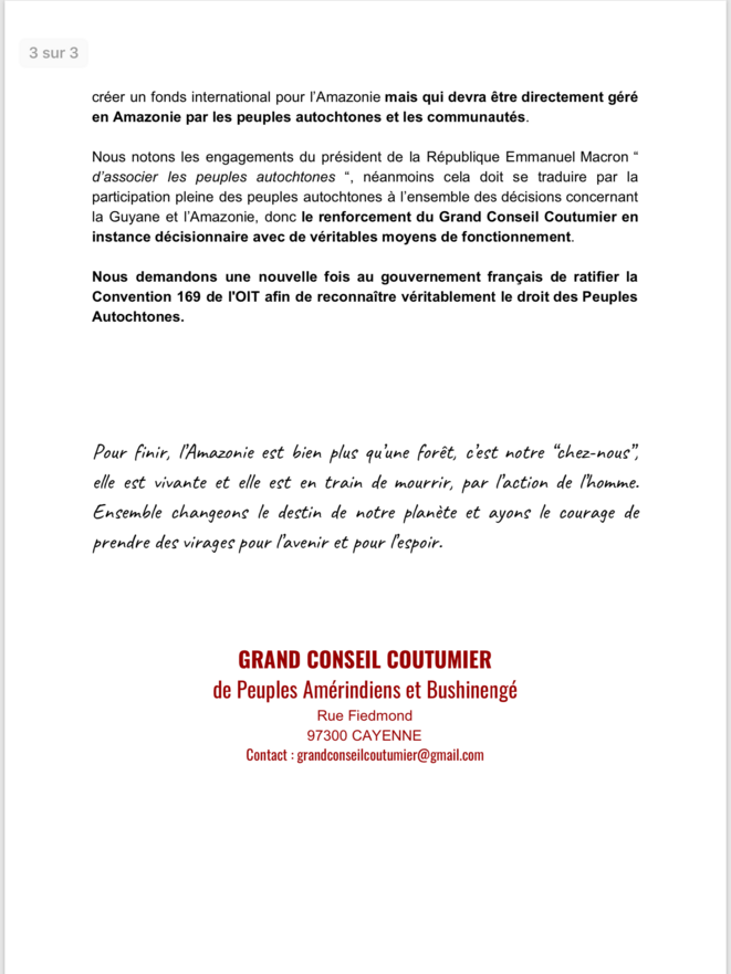 Grand Conseil Coutumier des Peuples Amérindiens & Bushinengés. Tribune. une Forêt et des Peuples. Grand Conseil Coutumier des Peuples Amérindiens & Bushinengés. Tribune. une Forêt et des Peuples.