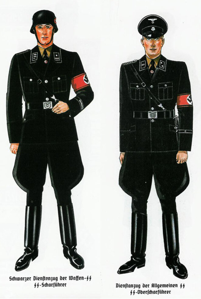 dessin d'Hugo Boss pour l'uniforme SS dessin d'Hugo Boss pour l'uniforme SS