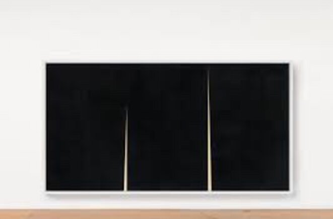 Richard Serra, "Double Rift IV", Work on Paper Paintstik and silica on handmade paper, 3 panels 238.1 x 457.2 cm, Gemini G.E.L. © Richard Serra Richard Serra, "Double Rift IV", Work on Paper Paintstik and silica on handmade paper, 3 panels 238.1 x 457.2 cm, Gemini G.E.L. © Richard Serra