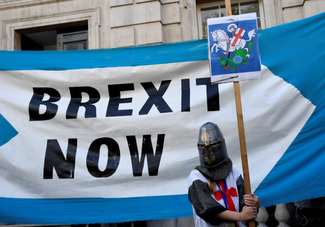 Lors d'une manifestation pro-Brexit, à Londres, le 29 août 2019. © Reuters