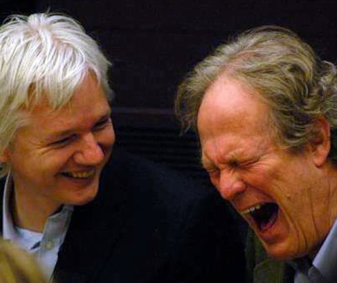 Julian Assange together with WikiLeaks Director Gavin MacFadyen © WikiLeaks Julian Assange together with WikiLeaks Director Gavin MacFadyen © WikiLeaks