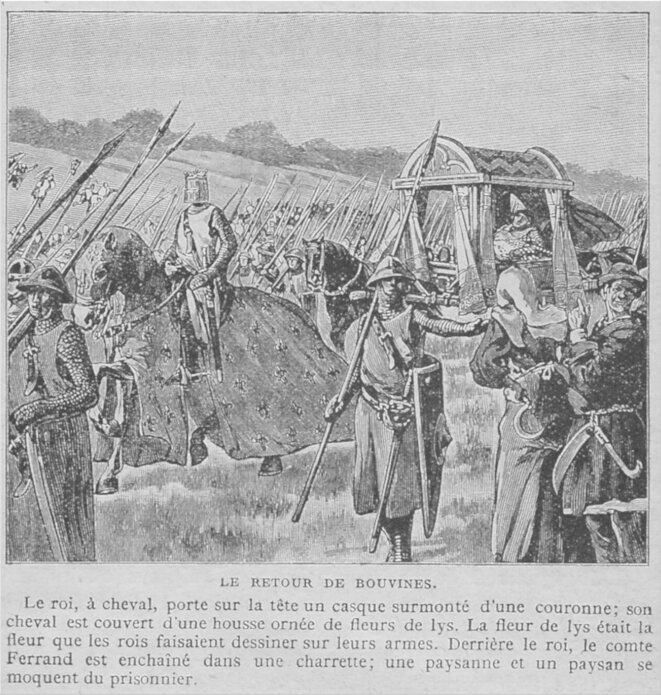 Si Ferrand était «ferré», Emmanuel Macron ne caracolerait pas fièrement en tête du cortège comme jadis Philippe II Auguste après la bataille de Bouvines. © Ernest Lavisse, Histoire de France, cours moyen 1re année, Armand Colin, 1933 Si Ferrand était «ferré», Emmanuel Macron ne caracolerait pas fièrement en tête du cortège comme jadis Philippe II Auguste après la bataille de Bouvines. © Ernest Lavisse, Histoire de France, cours moyen 1re année, Armand Colin, 1933