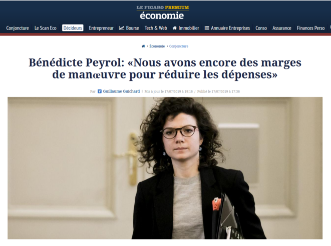 L’obsession de la “création de valeur” pour les actionnaires et de la “réduction des dépenses publiques” pour tous les autres. © Capture d'écran du site du Figaro (17.07.2019). L’obsession de la “création de valeur” pour les actionnaires et de la “réduction des dépenses publiques” pour tous les autres. © Capture d'écran du site du Figaro (17.07.2019).