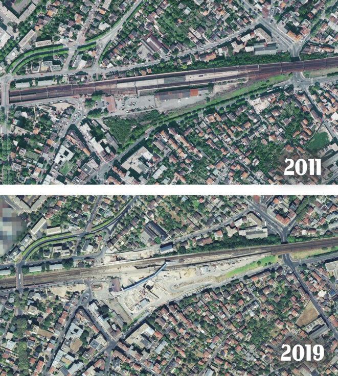 Gare de Clamart (92) 2011-2019 Le maire de Clamart a littéralement vendu la place de la gare aux promoteurs. © Géoportail Gare de Clamart (92) 2011-2019 Le maire de Clamart a littéralement vendu la place de la gare aux promoteurs. © Géoportail