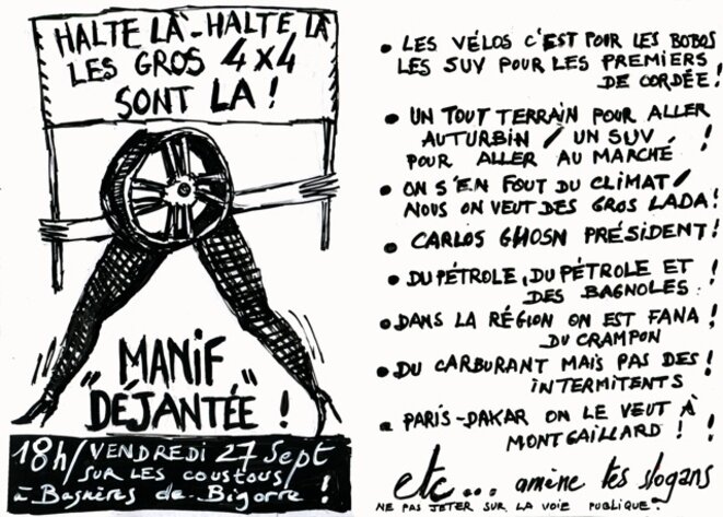 Halte là ! Halte là ! Les gros 4x4 sont là ! © Marcel Duchamp Halte là ! Halte là ! Les gros 4x4 sont là ! © Marcel Duchamp