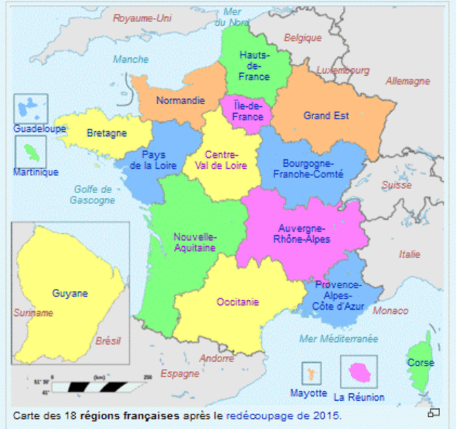Capture d'écran, Wikipédia, article «Région française» Capture d'écran, Wikipédia, article «Région française»