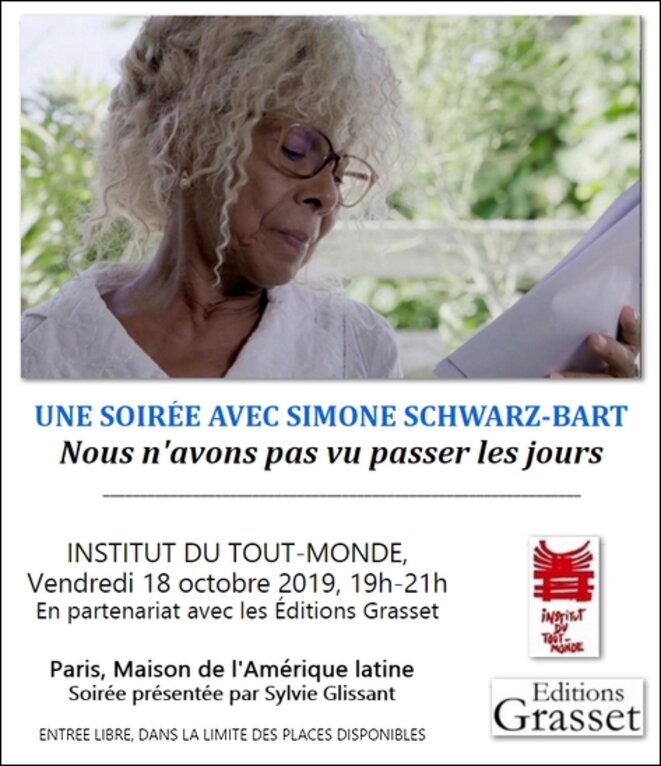 Une soirée avec Simone Schwarz-Bart : ITM, vendredi 18 oct. 2019