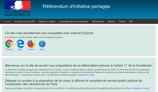 Capture d'écran de la page d'accueil du site officiel Capture d'écran de la page d'accueil du site officiel