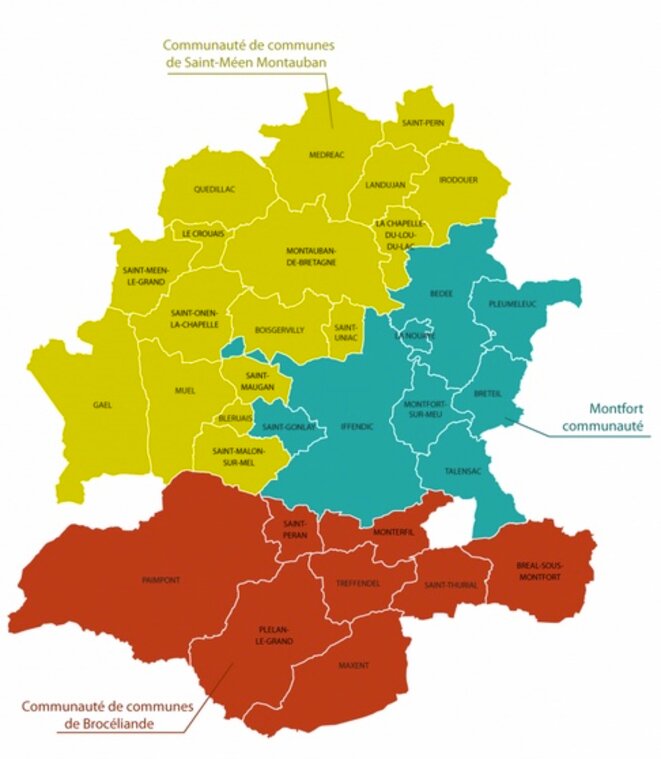 Les trois Communautés de Communes du Pays de Brocéliande. Les trois Communautés de Communes du Pays de Brocéliande.