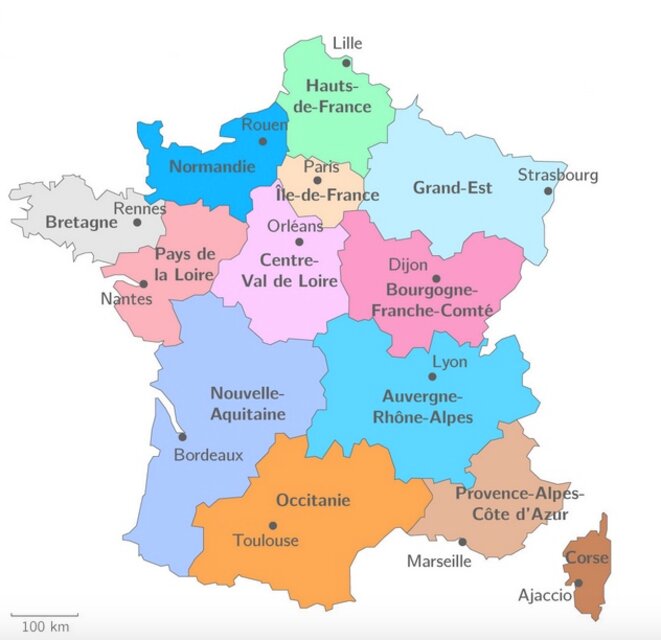Une carte des Régions très simplifiée sous l'ère François Hollande © Ministère de l'Intérieur Une carte des Régions très simplifiée sous l'ère François Hollande © Ministère de l'Intérieur