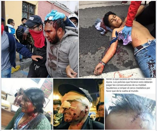 Violences policières contre la population © Les Équatoriens violemment réprimés Violences policières contre la population © Les Équatoriens violemment réprimés