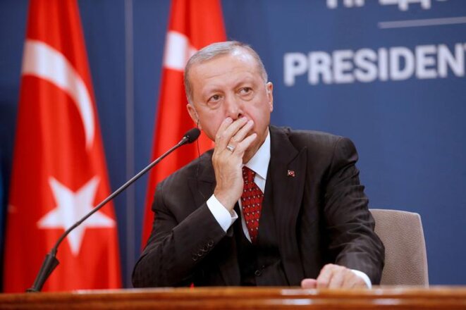 Le président turc Erdogan à Belgrade (Serbie), le 7 octobre 2019. © REUTERS/Djordje Kojadinovic