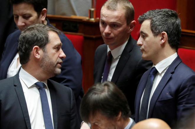 Interior minister Christophe Castane, left, and budget minister Gérald Darmanin, right, were the first to raise the issue after the 2019 European elections. © Reuters Interior minister Christophe Castane, left, and budget minister Gérald Darmanin, right, were the first to raise the issue after the 2019 European elections. © Reuters