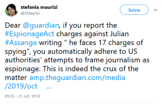 capture écran tweet Stefania Maurizi capture écran tweet Stefania Maurizi