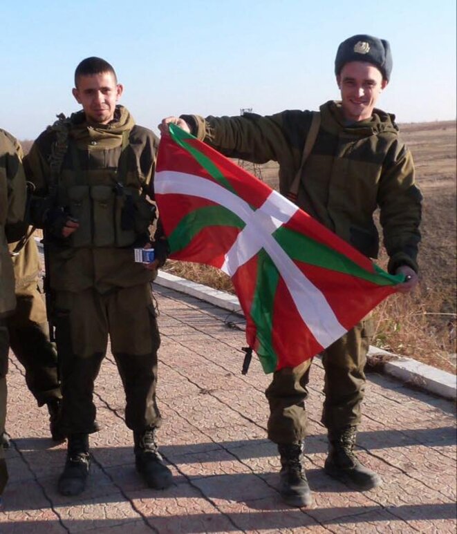 Le drapeau basque au Donbass. © http://www.confusionnisme.info Le drapeau basque au Donbass. © http://www.confusionnisme.info