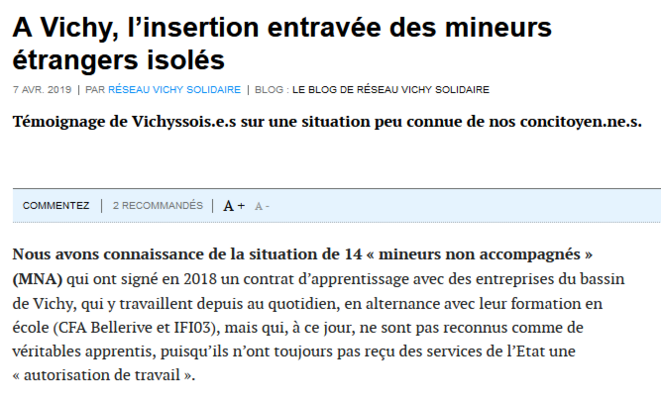 La note initiale du 12 mars 2019, par l’association Réseau Vichy Solidaire. La note initiale du 12 mars 2019, par l’association Réseau Vichy Solidaire.