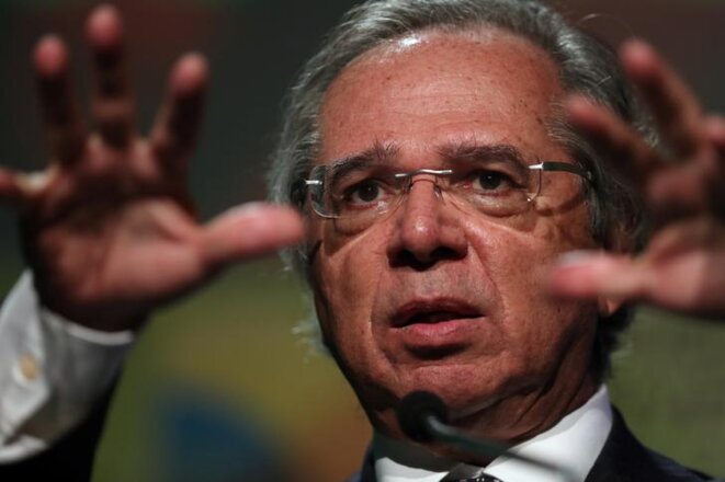 Le ministre de l‘économie brésilien Paulo Guedes, à São Paulo le 10 octobre. © Reuters Le ministre de l‘économie brésilien Paulo Guedes, à São Paulo le 10 octobre. © Reuters