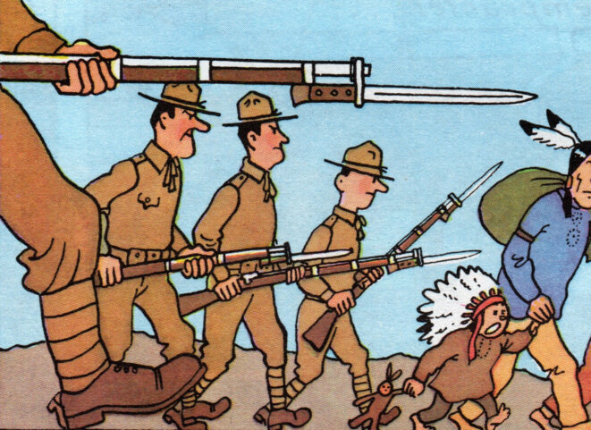 Personnes "sans droit ni titre" évacuées par les forces de l'ordre © Hergé Personnes "sans droit ni titre" évacuées par les forces de l'ordre © Hergé