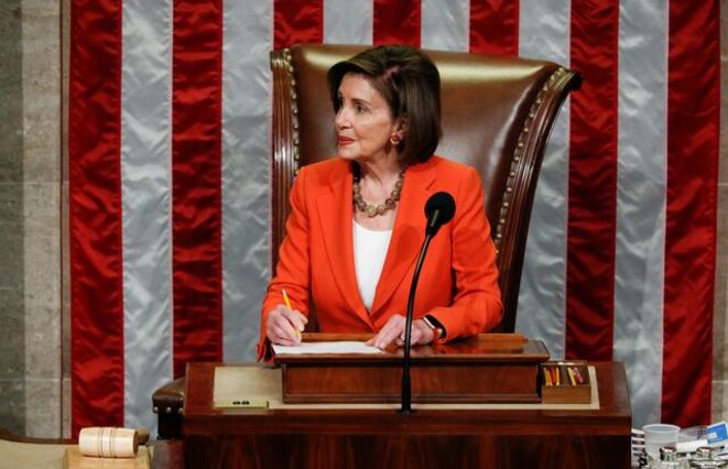 Nancy Pelosi, jeudi 31 octobre, présidente démocrate de la Chambre des représentants. © Reuters Nancy Pelosi, jeudi 31 octobre, présidente démocrate de la Chambre des représentants. © Reuters
