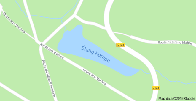 Etang rompu - D138 © Google Maps Etang rompu - D138 © Google Maps