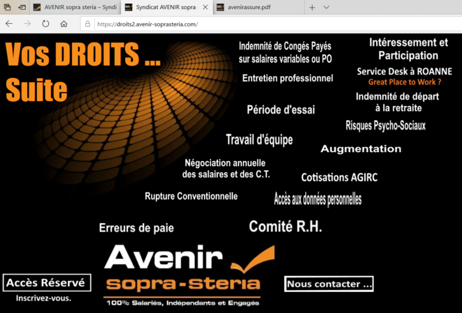 droits des salariés sopra steria - Suite © syndicat AVENIR droits des salariés sopra steria - Suite © syndicat AVENIR