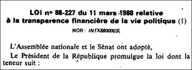 Version d'origine de la loi (ordinaire) nº 88-227 du 11/3/88 (Légifrance). Version d'origine de la loi (ordinaire) nº 88-227 du 11/3/88 (Légifrance).