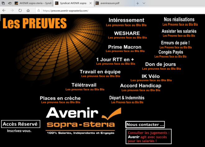 Preuves des actions AVENIR © Syndicat AVENIR Preuves des actions AVENIR © Syndicat AVENIR