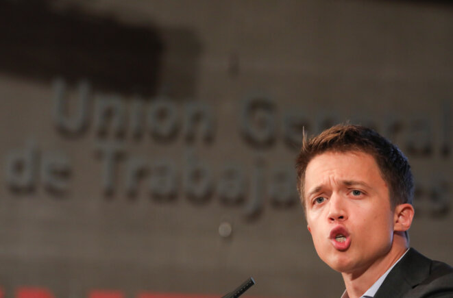 Íñigo Errejón le jour de la présentation de son nouveau parti, le 25 septembre 2019 à Madrid © Reuters / Sergio Perez. Íñigo Errejón le jour de la présentation de son nouveau parti, le 25 septembre 2019 à Madrid © Reuters / Sergio Perez.